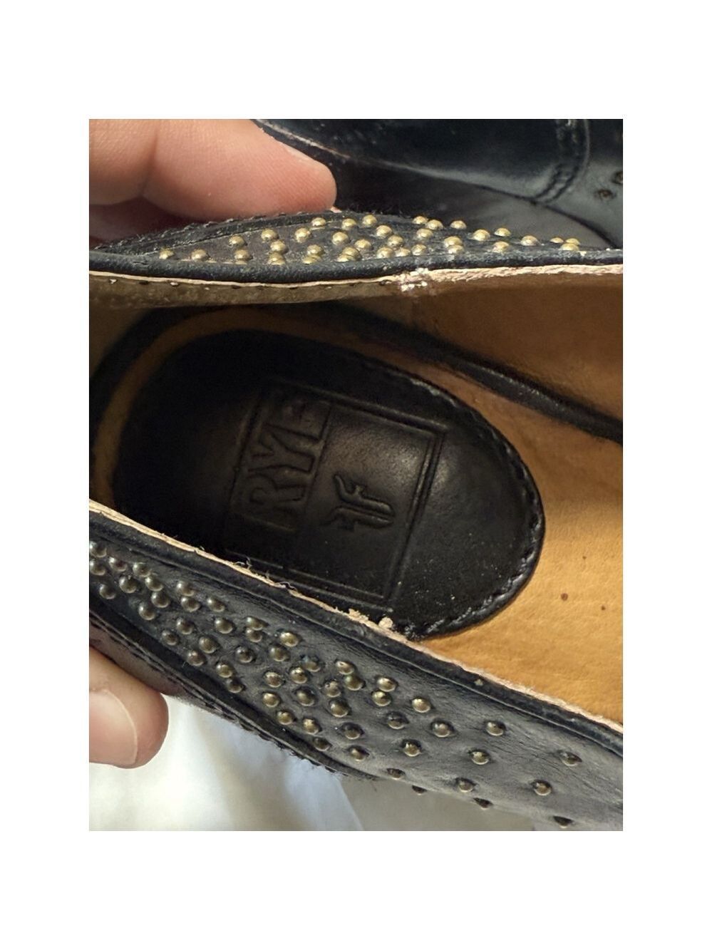 Frye Black Leather Studs Open Toe Chelsea Ankle Booties Size 8M - Picture 5 of 15